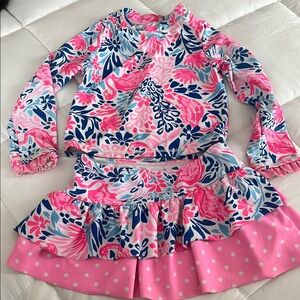 Cynthia Rowley swim top and skirt girls 4-5Y